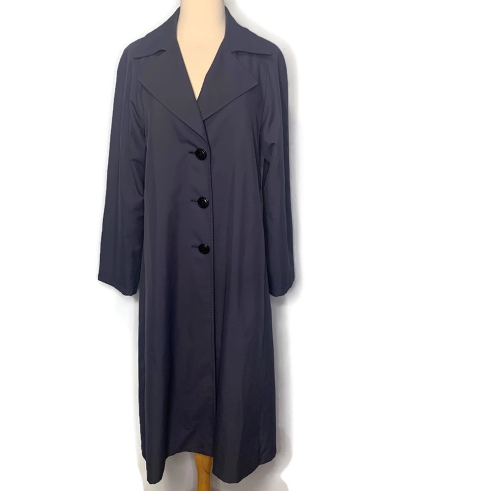 Cinzia Rocca Made In Italy Purple Gray Lightweight Buttoned Trench Coat Size 6